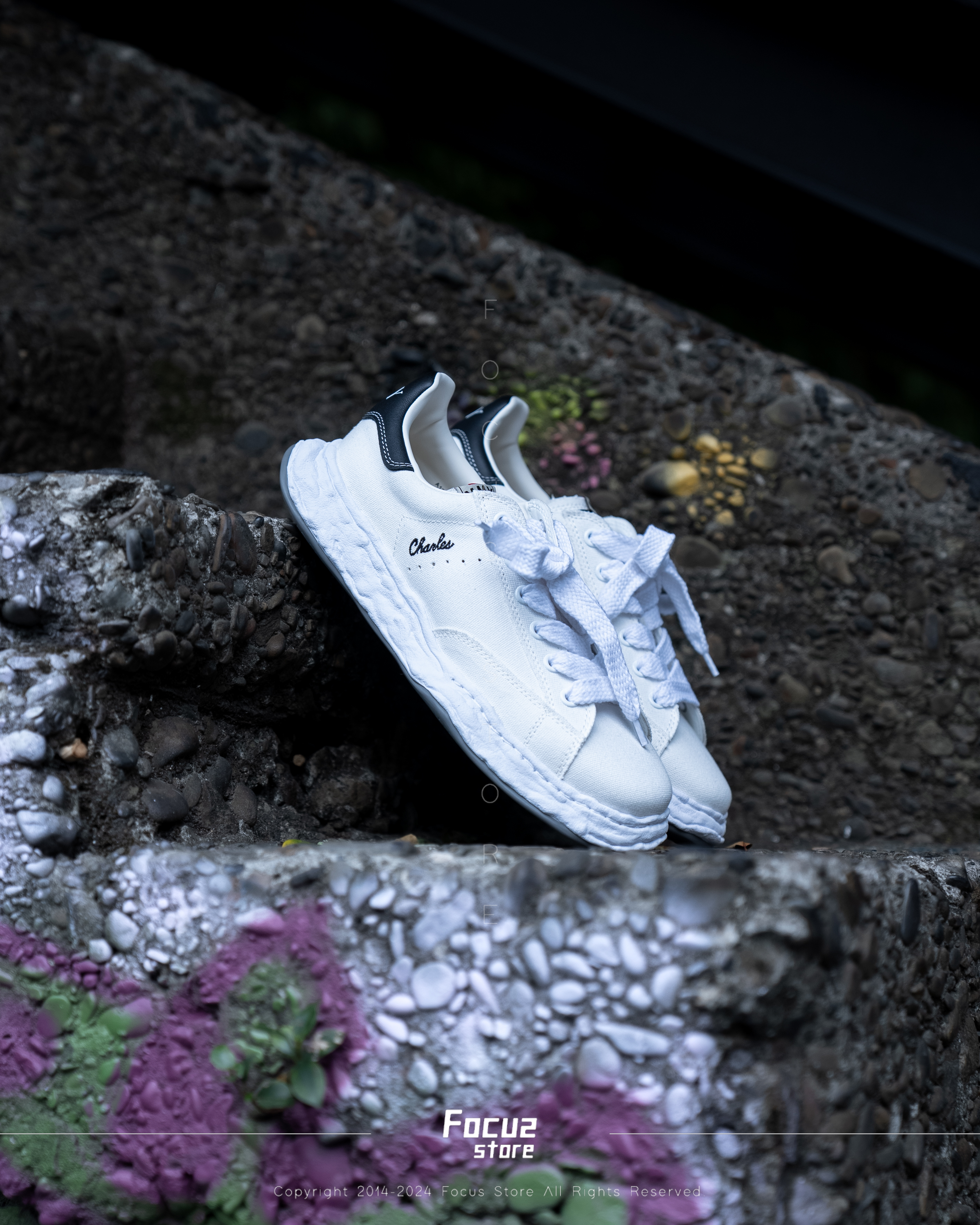【Focus Store】現貨秒發 Maison Mihara Yasuhiro CHARLES Original sole canvas Low-cut "White" 白色 A12FW703