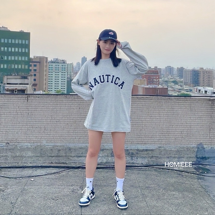 Nautica Arch Long Sleeve 長袖 長T 經典 LOGO 深藍 灰色