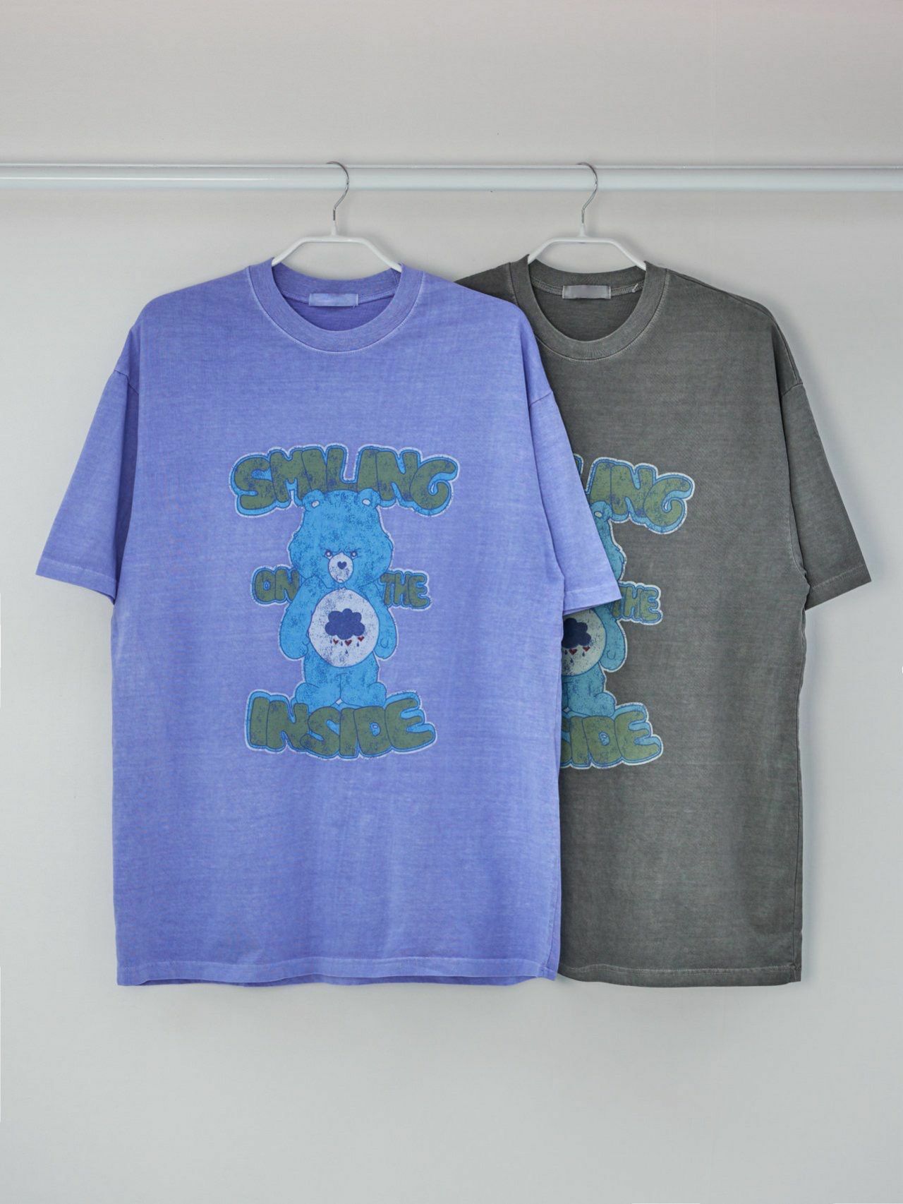 洗水熊仔圖案英文字短袖Tee T5364