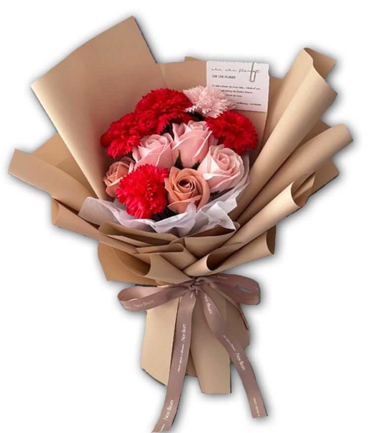 康乃馨玫瑰香皂花束,Carnation rose soap bouquet