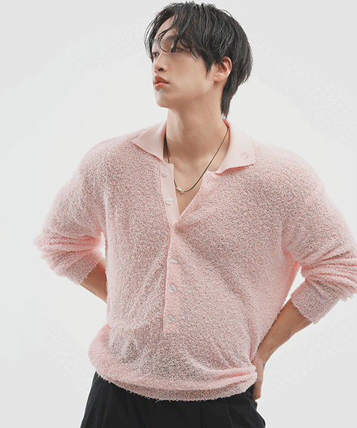 (韓國獨家特價)Inve圈圈紗領針織衫上衣