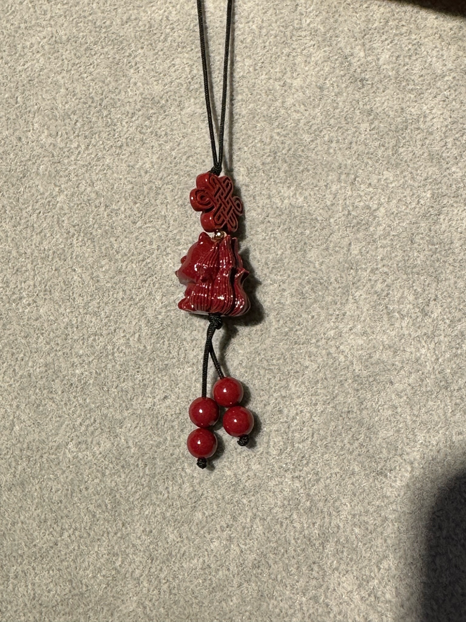 🔮能量水晶🔮 硃砂九尾狐吊飾（H3/CR289）