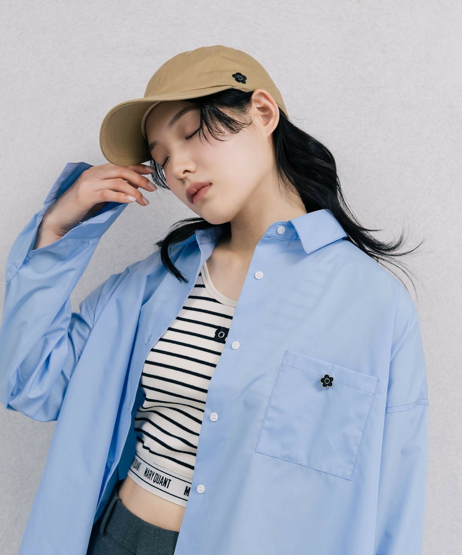 お歳暮 時期 Quant PUBLUX/Mary × QUANT MARY logo shir big embroidery トップス