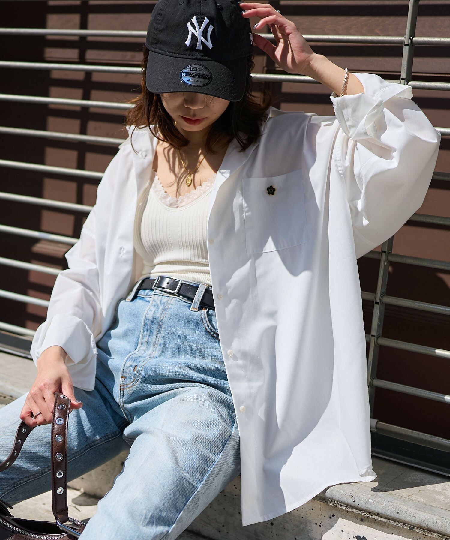 MARY QUANT × PUBLUX/Mary Quant logo embroidery big shir