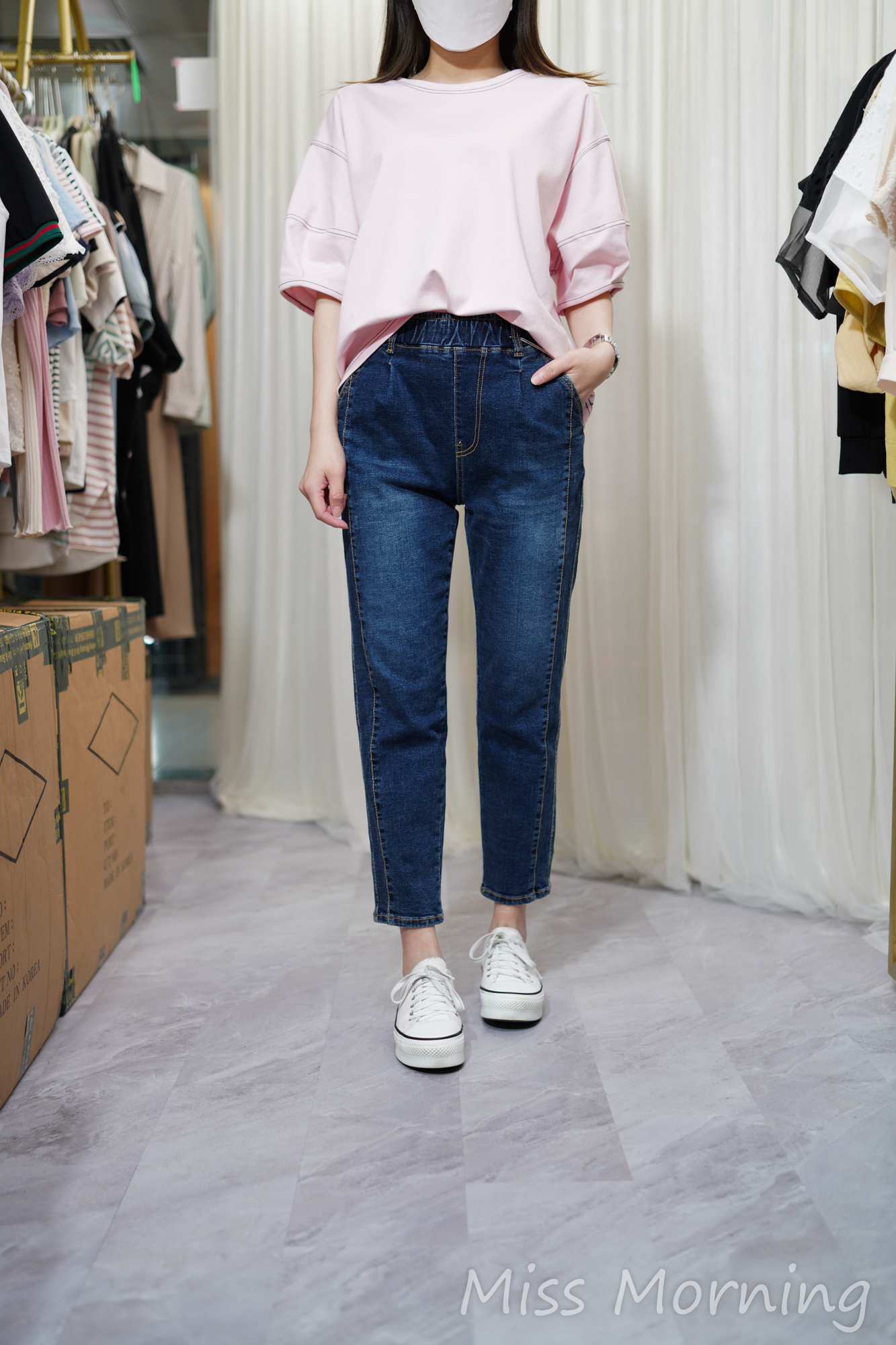 明線款上衣(13792)&靚cut顯瘦boy牛仔褲(33722)