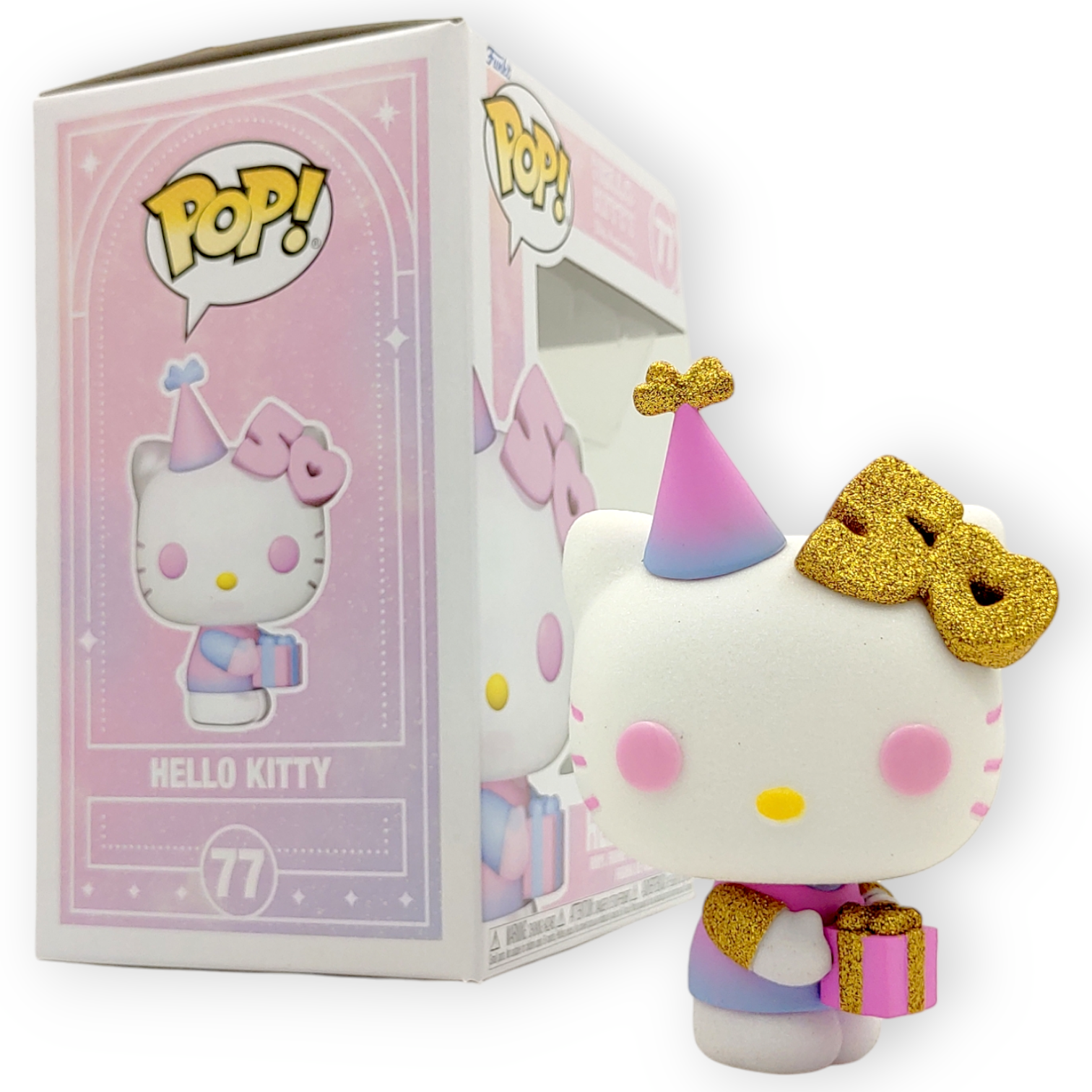 FUNKO POP<Hello Kitty 50週年>HELLO KITTY_禮物(鑽石版)-No.77