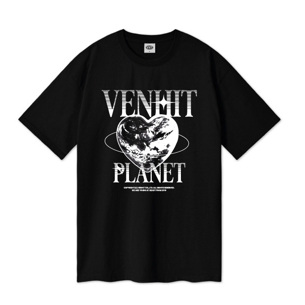 VENHIT BLACK PLANET Overfit T-Shirt