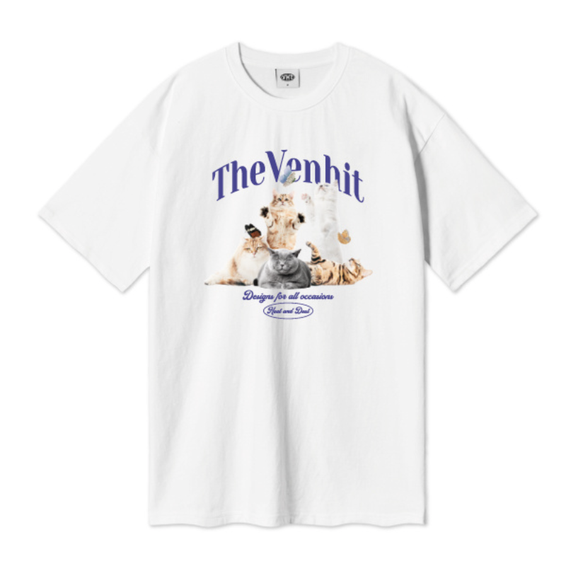VENHIT BUTTERLFY CAT Overfit T-Shirt