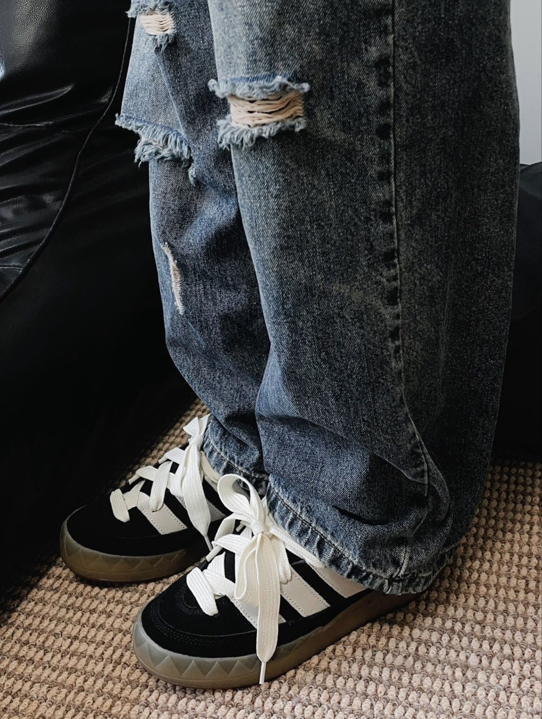 Adidas Adimatic "Black Off White Gum" 復古麂皮 焦糖底 黑色 休閒板鞋 IE2224