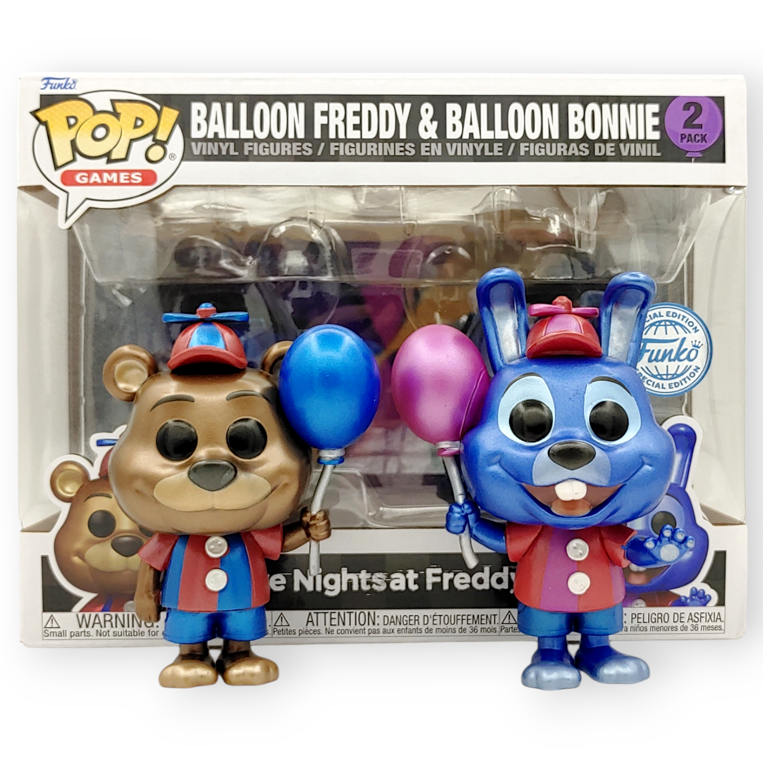 FUNKO POP<玩具熊的五夜後宮>汽球佛萊迪Freddy與汽球邦尼Bonnie(金屬色)-No.2pack