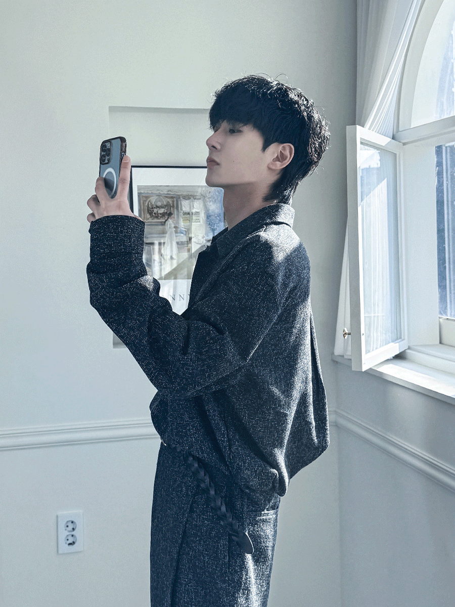 粗花呢小香襯衫外套