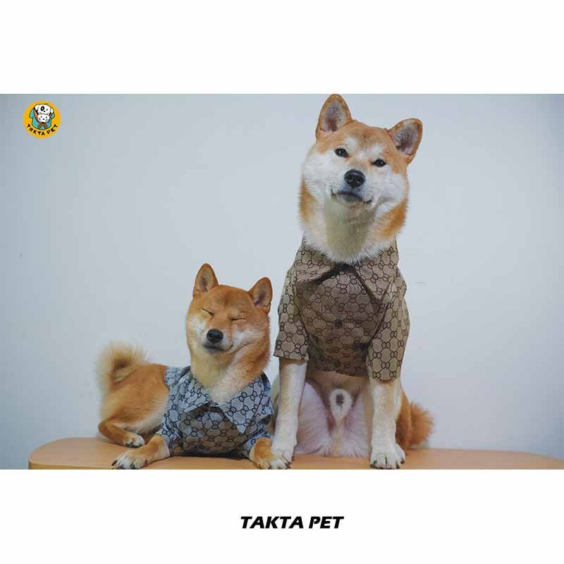 TAKTA宠物衣服 8字印花衬衫 纽扣款衬衫