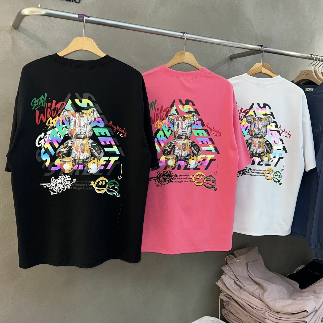 3M反光熊仔圖案英文字短袖Tee BARON-075T