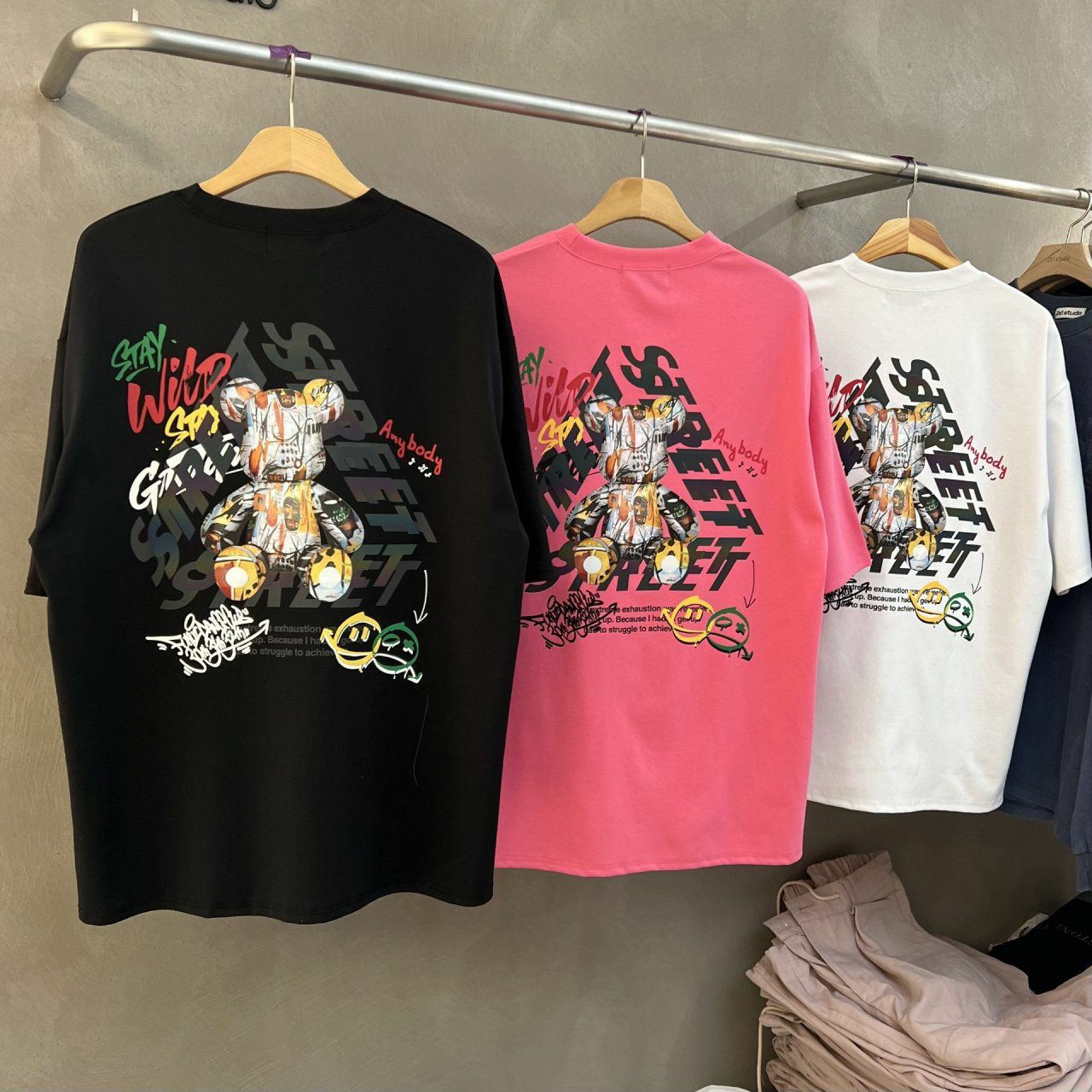 3M反光熊仔圖案英文字短袖Tee BARON-075T