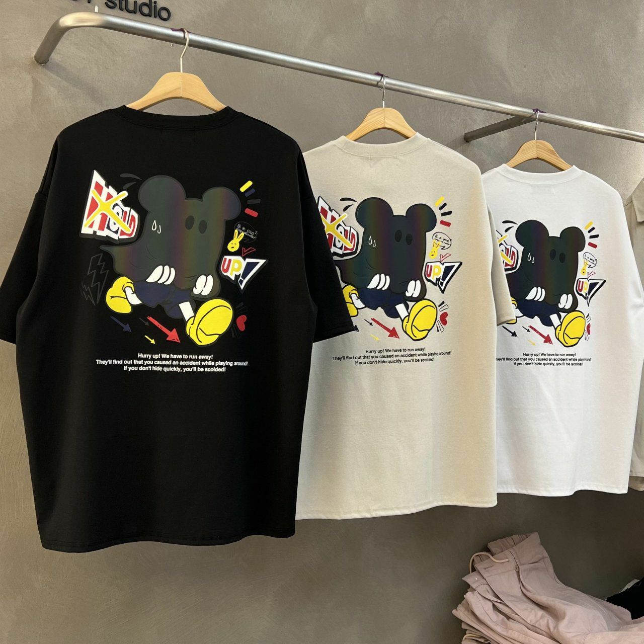 3M反光鬼臉圖案英文字短袖Tee BARON-077T