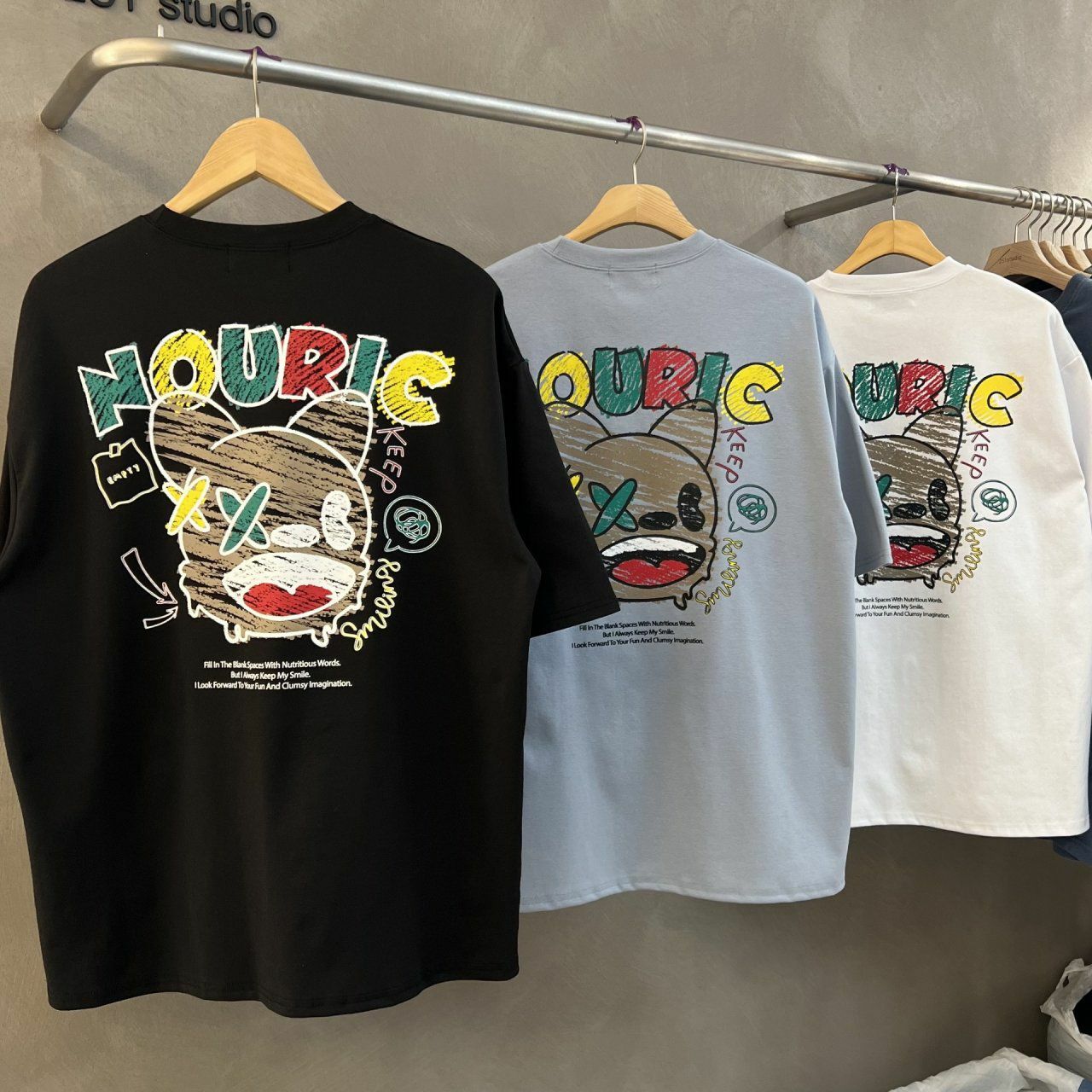 卡通圖案英文字短袖Tee BARON-079T