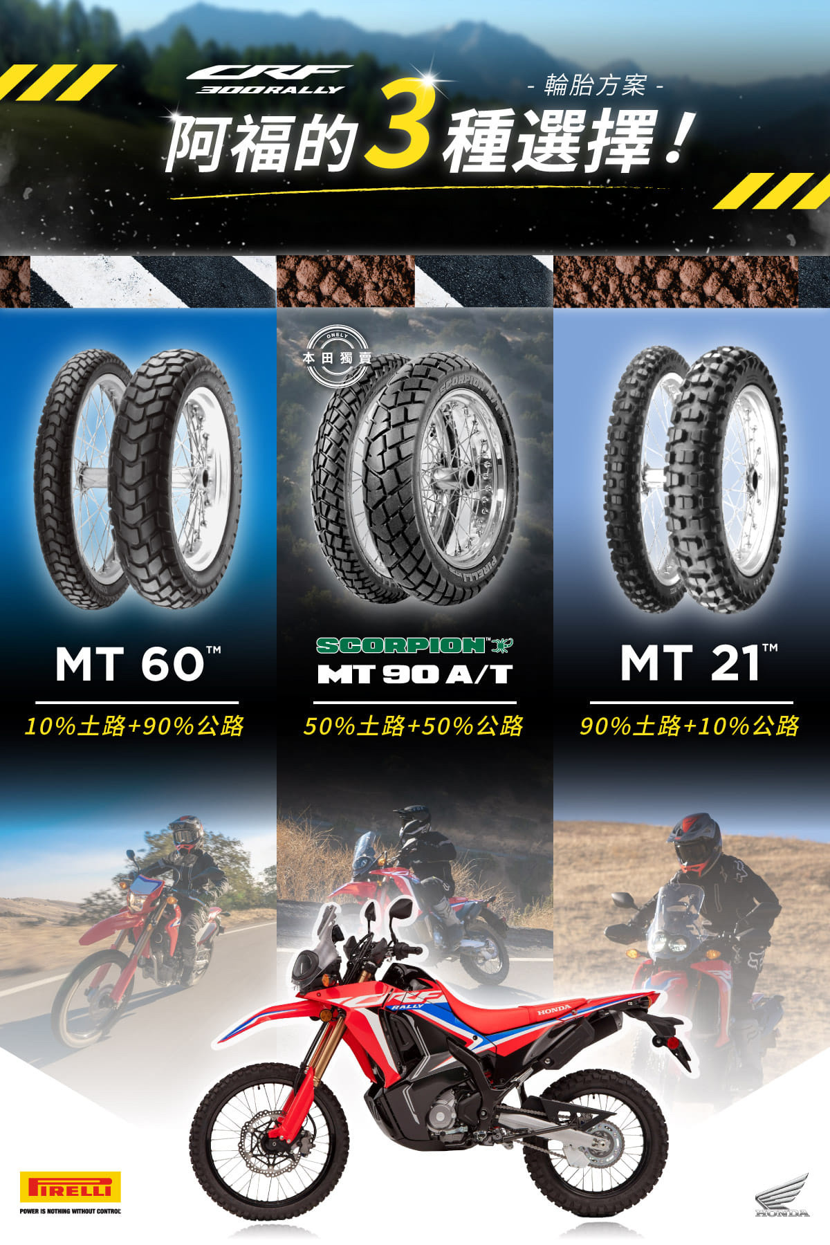 【倍耐力 Pirelli】 MT 60 ™ (ENDURO STREET) 越野街道用 18吋 21吋 輪胎