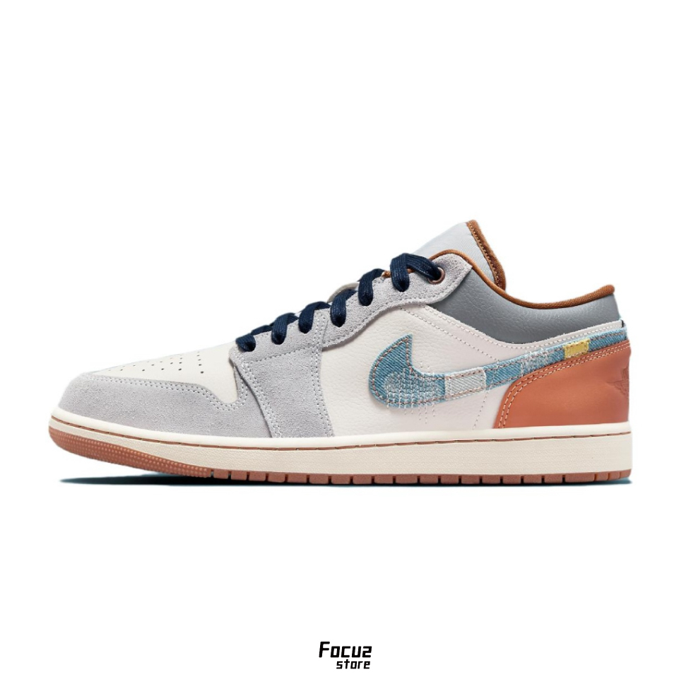 【Focus Store】預購 Nike Air Jordan 1 Low SE "Repaired Denim Swoosh" 刺繡解構勾 丹寧 情人節限定 FZ5042-041