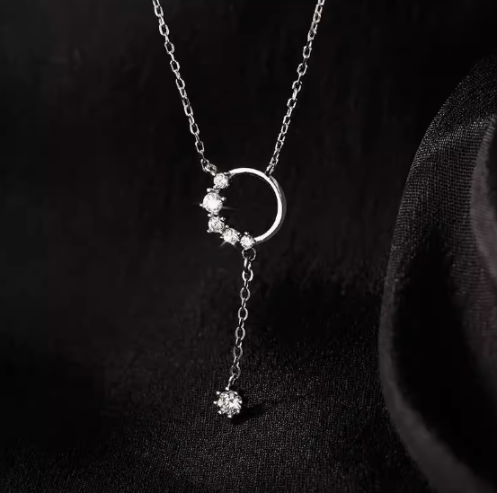 Korean-style Round Zircon Dainty Necklace