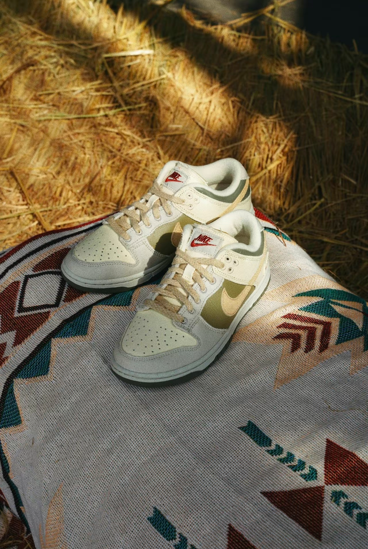 【APAIR】預購 NIKE DUNK LOW 焙茶牛奶 帆布 拼接 卡其 女鞋 FZ4341-100