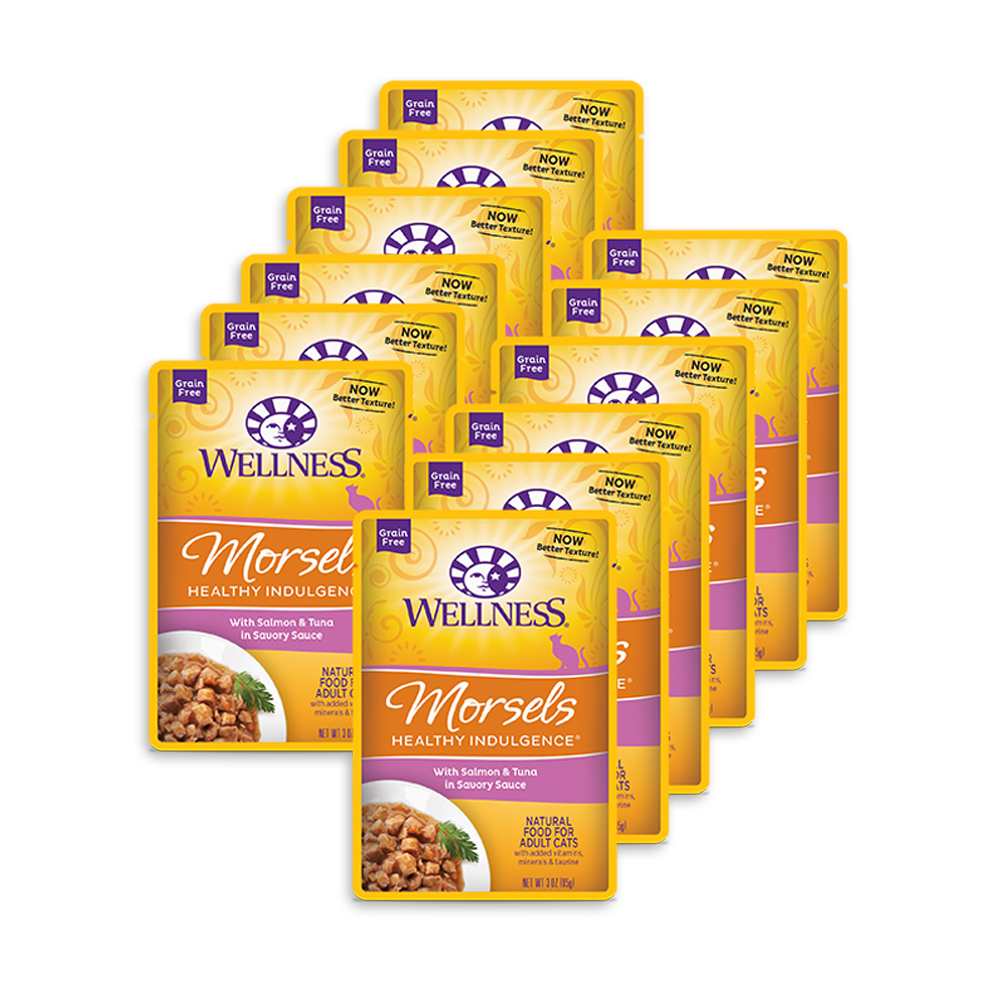 WELLNESS Complete Health 全方位鮮肉主食餐食包-肉塊(鮭魚+鮪魚) (12包/箱)