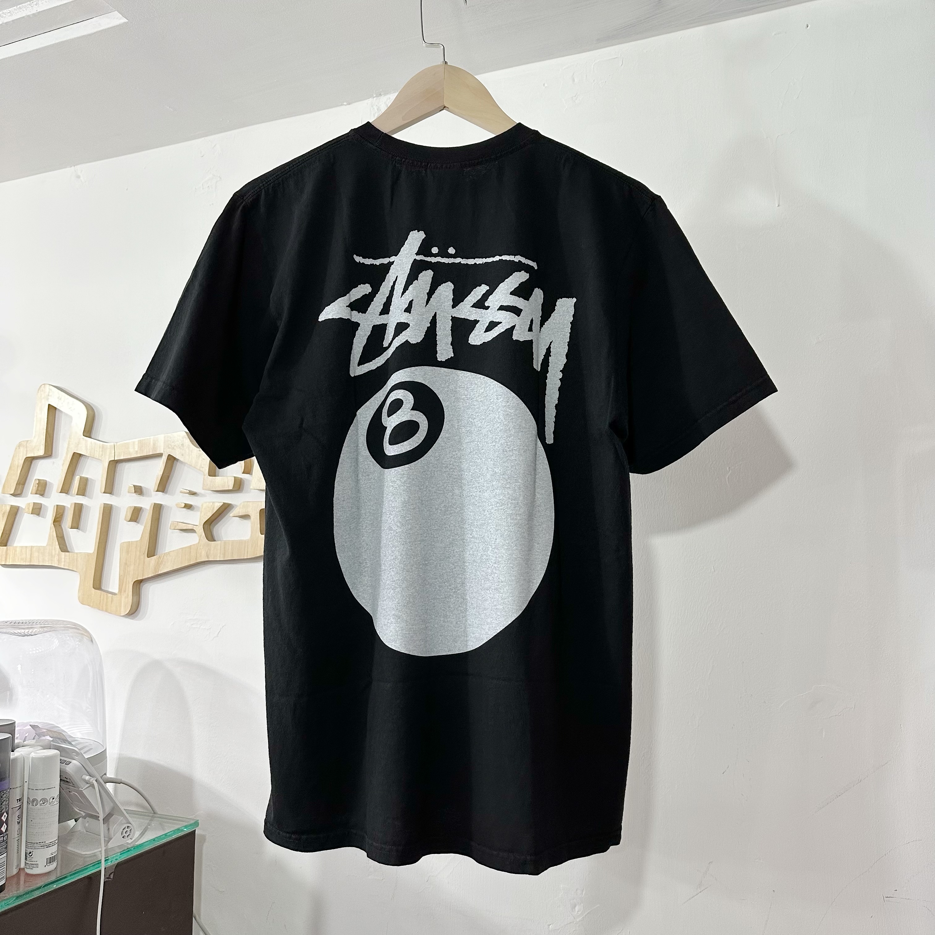 STUSSY SS24 8 BALL TEE PIGMENT DYED 🎱 BLACK