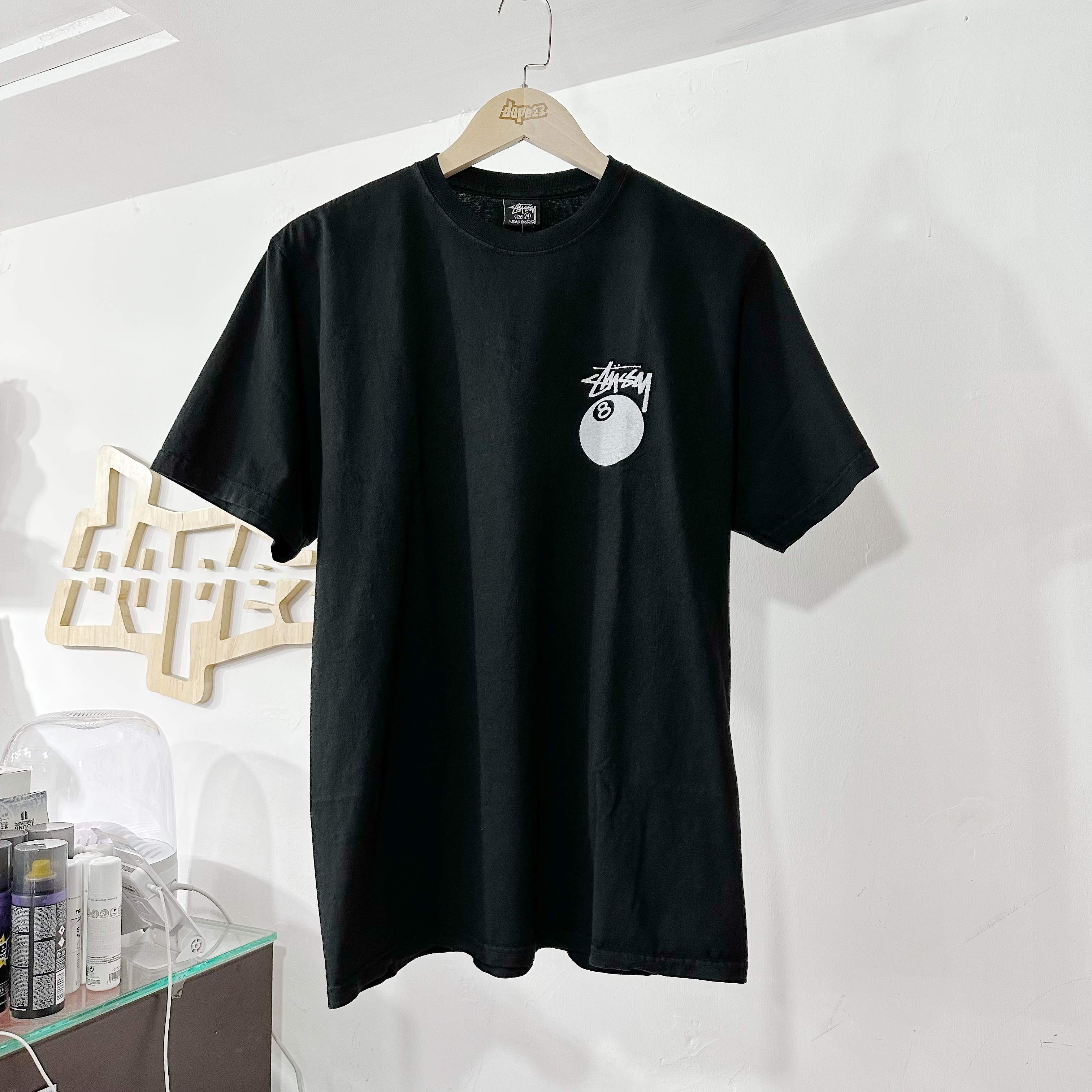 STUSSY SS24 8 BALL TEE PIGMENT DYED 🎱 BLACK（洗水黑）