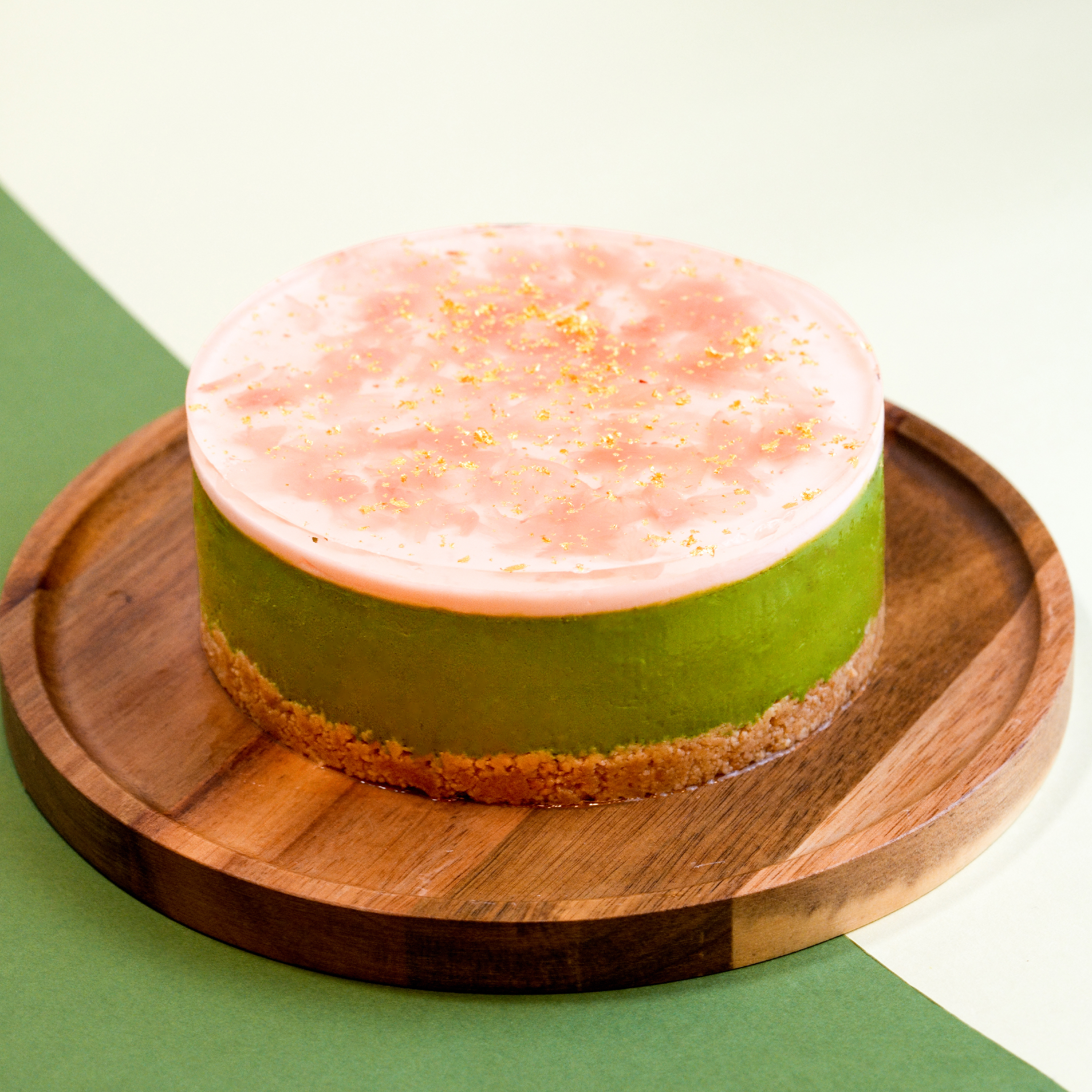 Matcha Sakura Greek Yogurt Cheese Cake