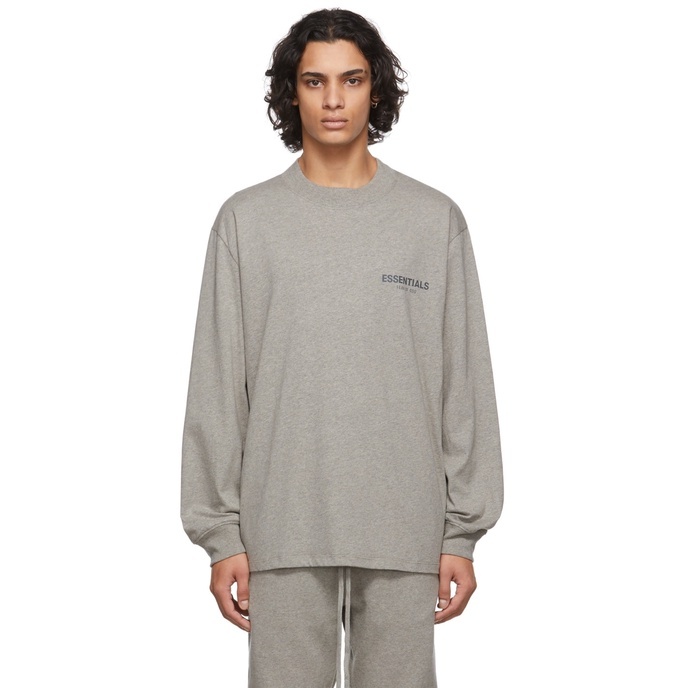 FEAR OF GOD ESSENTIALS Logo Long Sleeve T-Shirt 胸口LOGO 長T