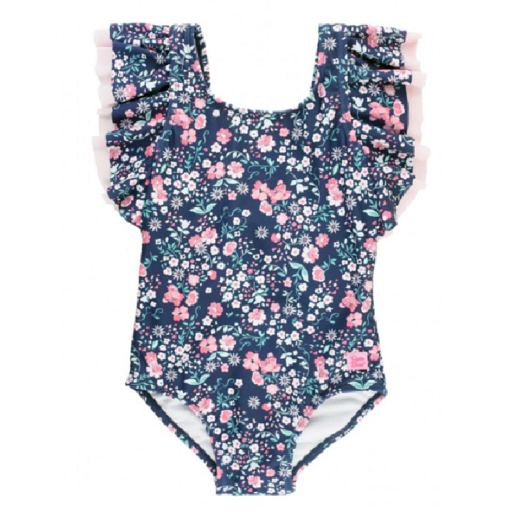 美國Ruffle Butts-「月光草地/花卉蝴蝶/火焰鳥斜肩荷葉邊/冰淇淋斜肩荷葉邊/長春花藍條紋/美人魚斜肩荷葉邊 一件式泳衣」泳裝