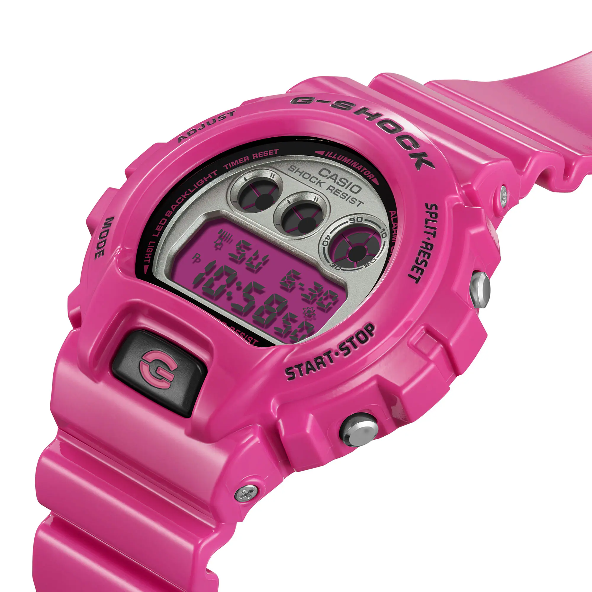 萬年鐘錶 - G-SHOCK  鮮豔色彩防震運動電子錶  DW-6900RCS-4   錶徑 : 50mm