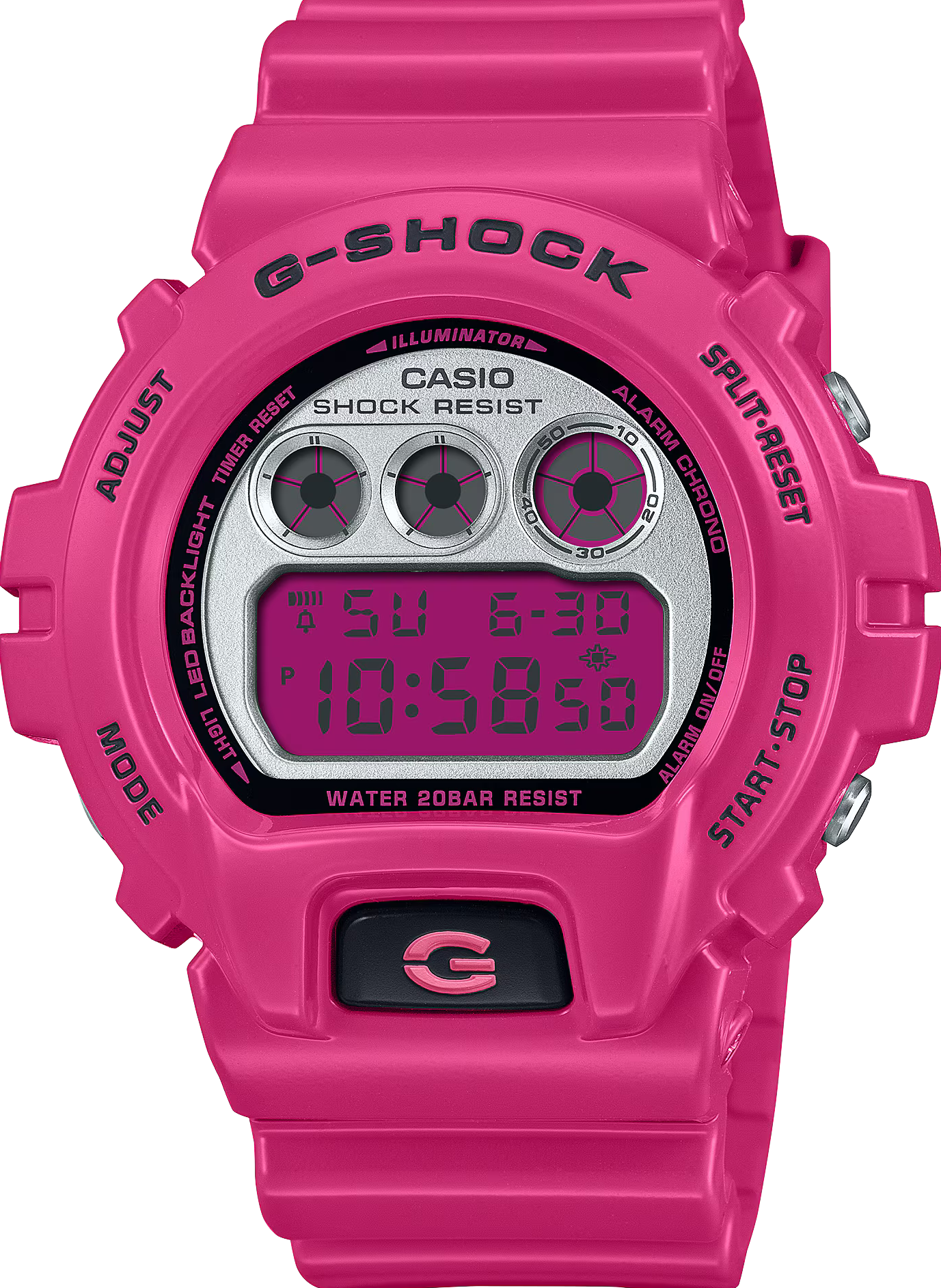 萬年鐘錶 - G-SHOCK  鮮豔色彩防震運動電子錶  DW-6900RCS-4   錶徑 : 50mm