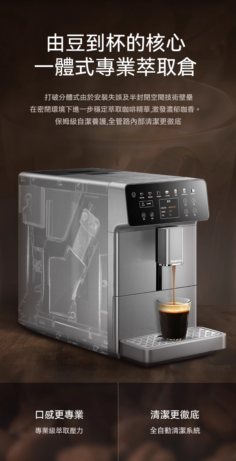 【全球配送】日本Panasonic 松下全自動現磨豆觸控螢幕意式咖啡機 ｜220V 進口