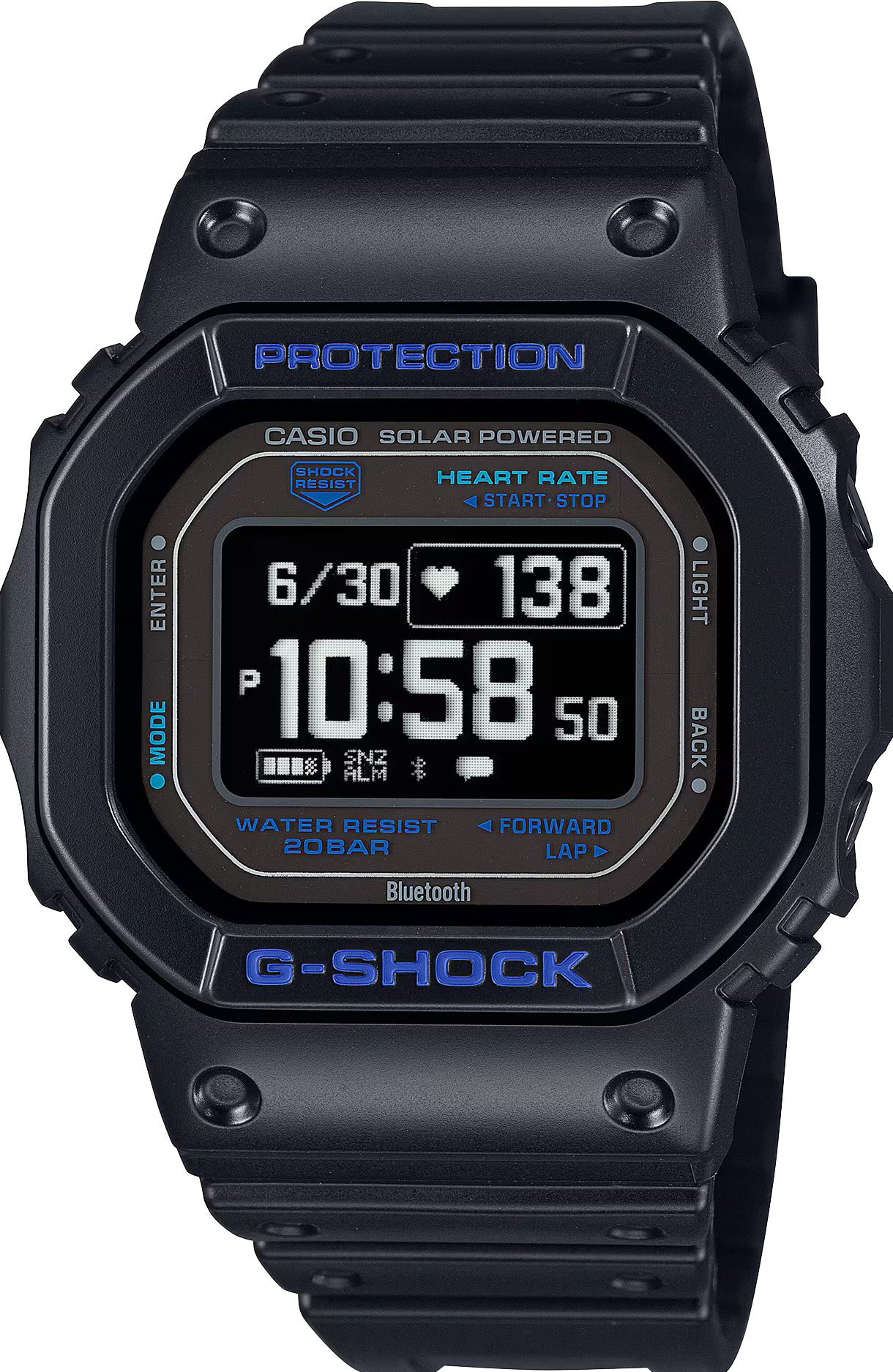 萬年鐘錶 - G-SHOCK   太陽能藍芽防震電子錶  DW-H5600-1A2  錶徑 : 51 MM