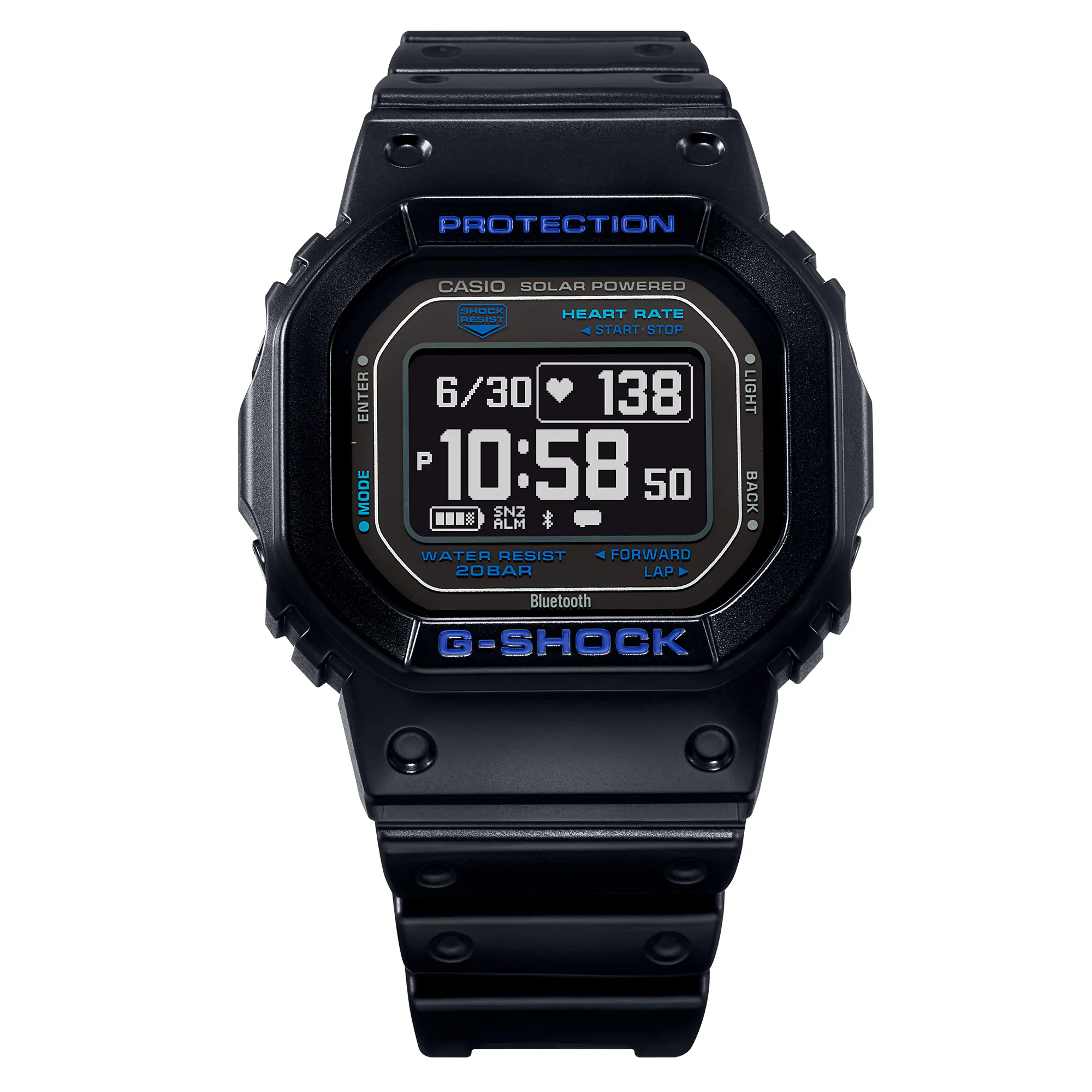 萬年鐘錶 - G-SHOCK   太陽能藍芽防震電子錶  DW-H5600-1A2  錶徑 : 51 MM