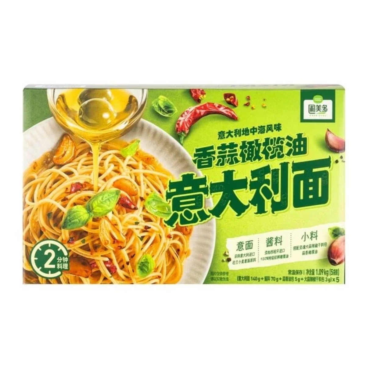 圃美多- 香蒜橄欖油意大利麵,1.09KG (5入)
