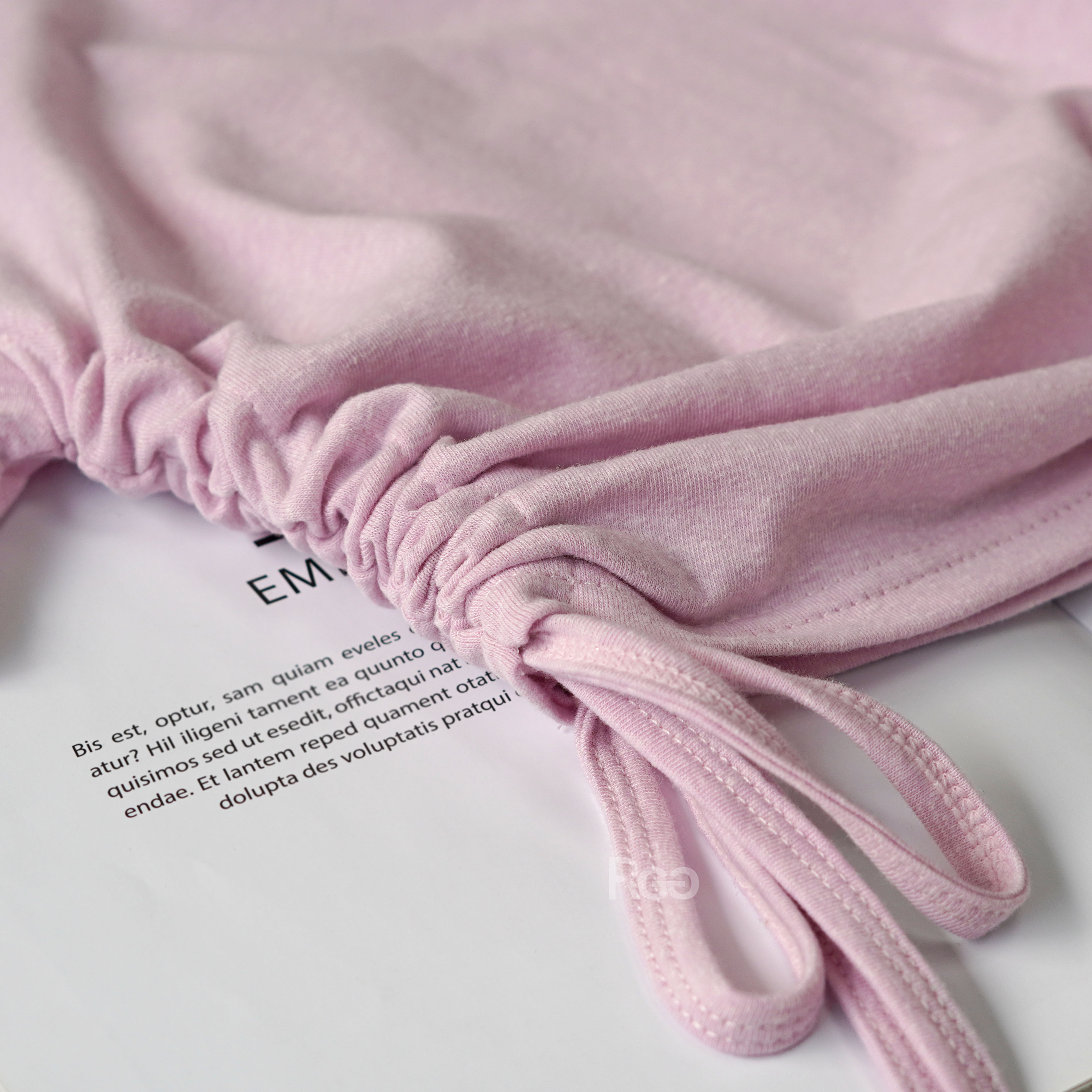 #6376 側綁帶蝴蝶結短版短T細節商品照