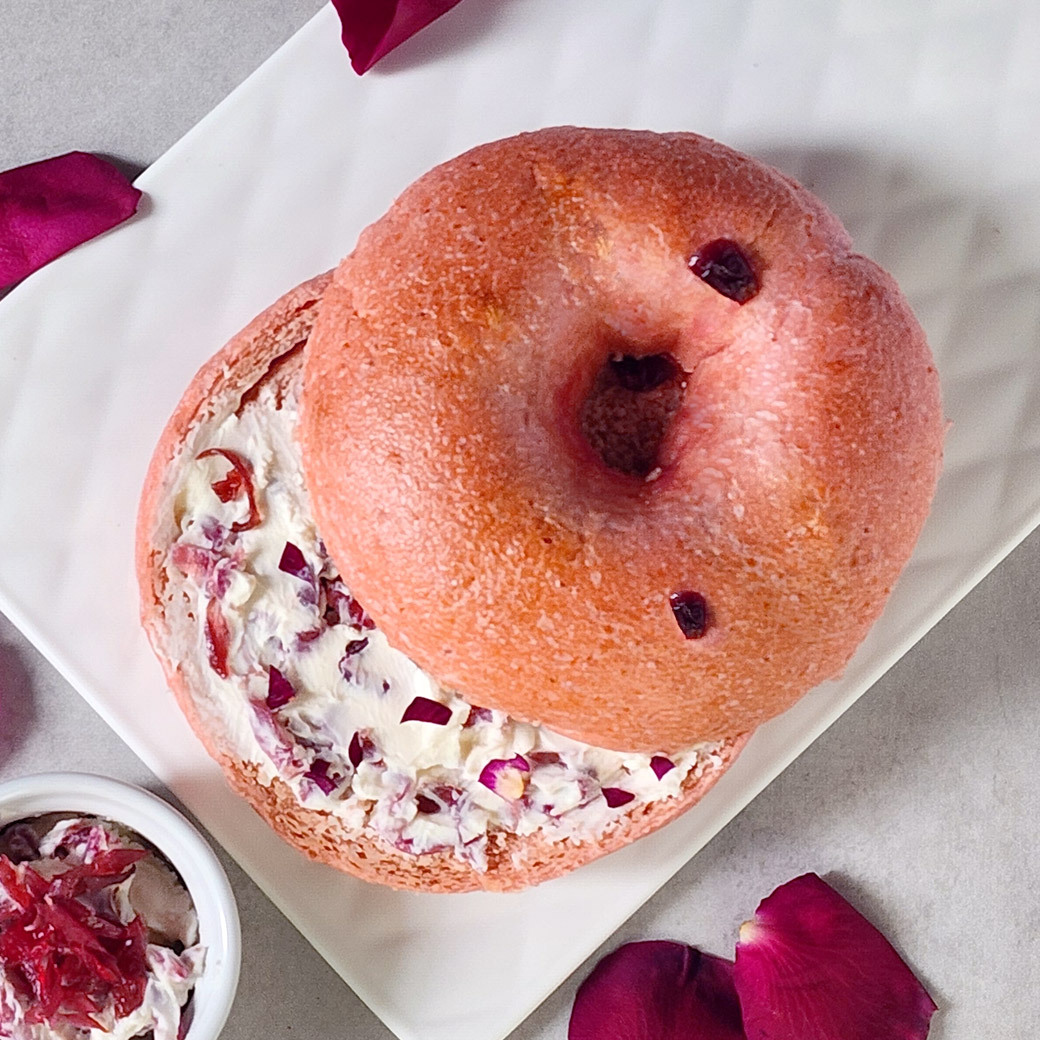 玫瑰洛神乳酪減醣貝果3入