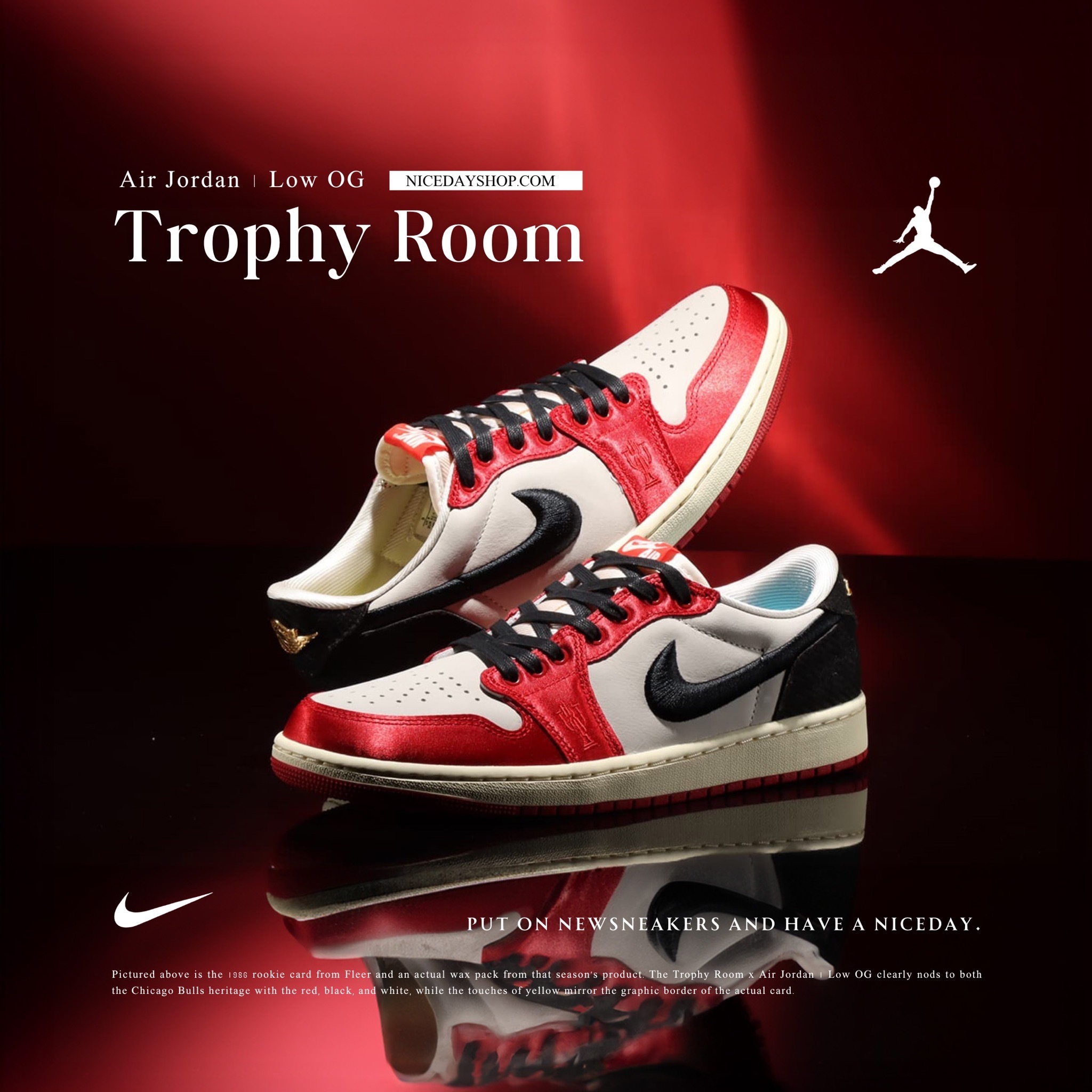 NICEDAY 代購 Trophy Room X Air Jordan 1  OG Rookie Card 喬丹之子 聯名款 芝加哥 男女尺寸 FN0432-100