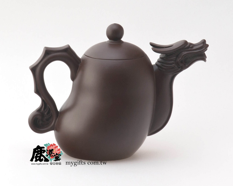 鹿港窯禮品館│意象紫砂茶壺【金龍報喜】