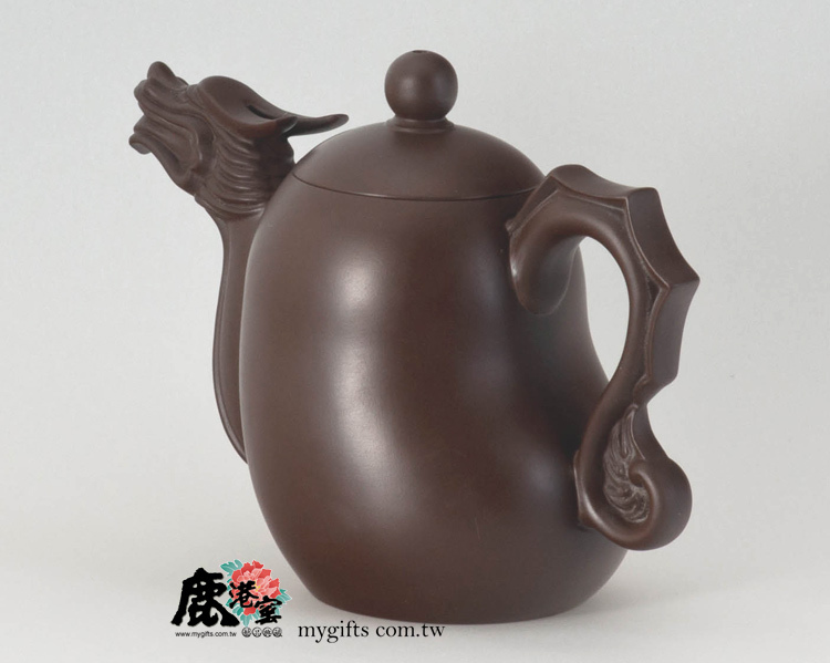 鹿港窯禮品館│意象紫砂茶壺【金龍報喜】