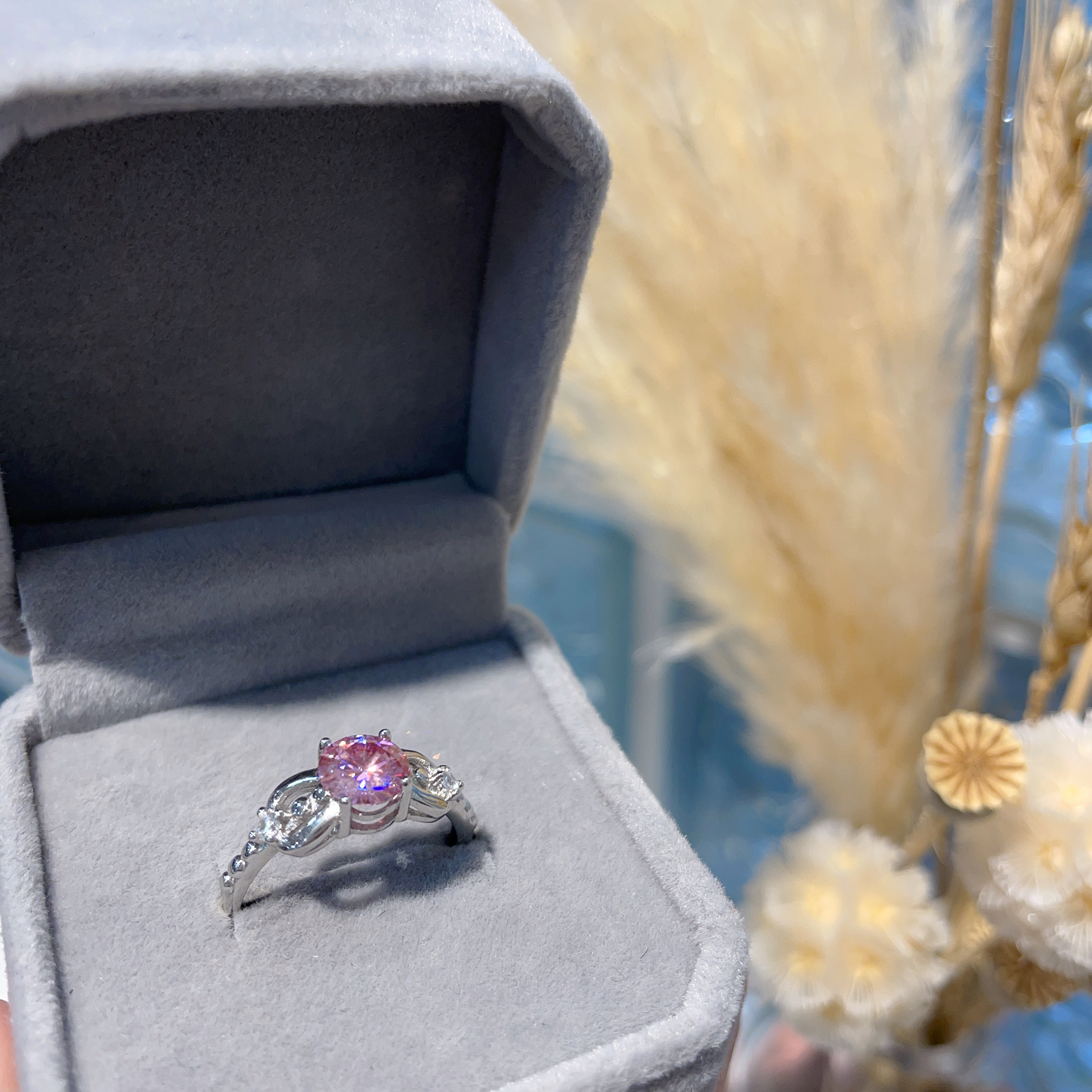 E997 粉莫桑戒指 1.00ct