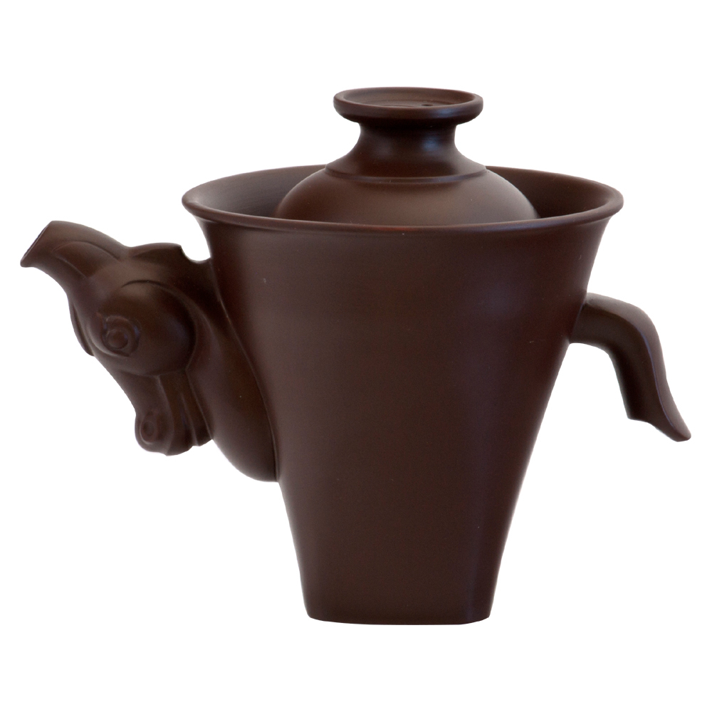 鹿港窯禮品館│意象紫砂茶壺【馬上賺錢(太極)】