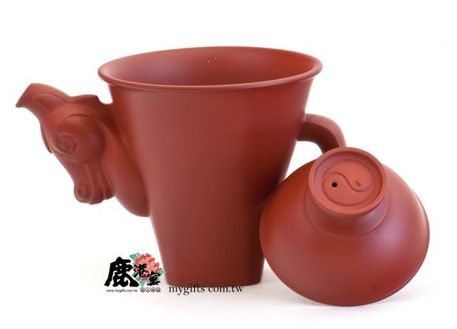 鹿港窯禮品館│意象紫砂茶壺【馬上賺錢(太極)】