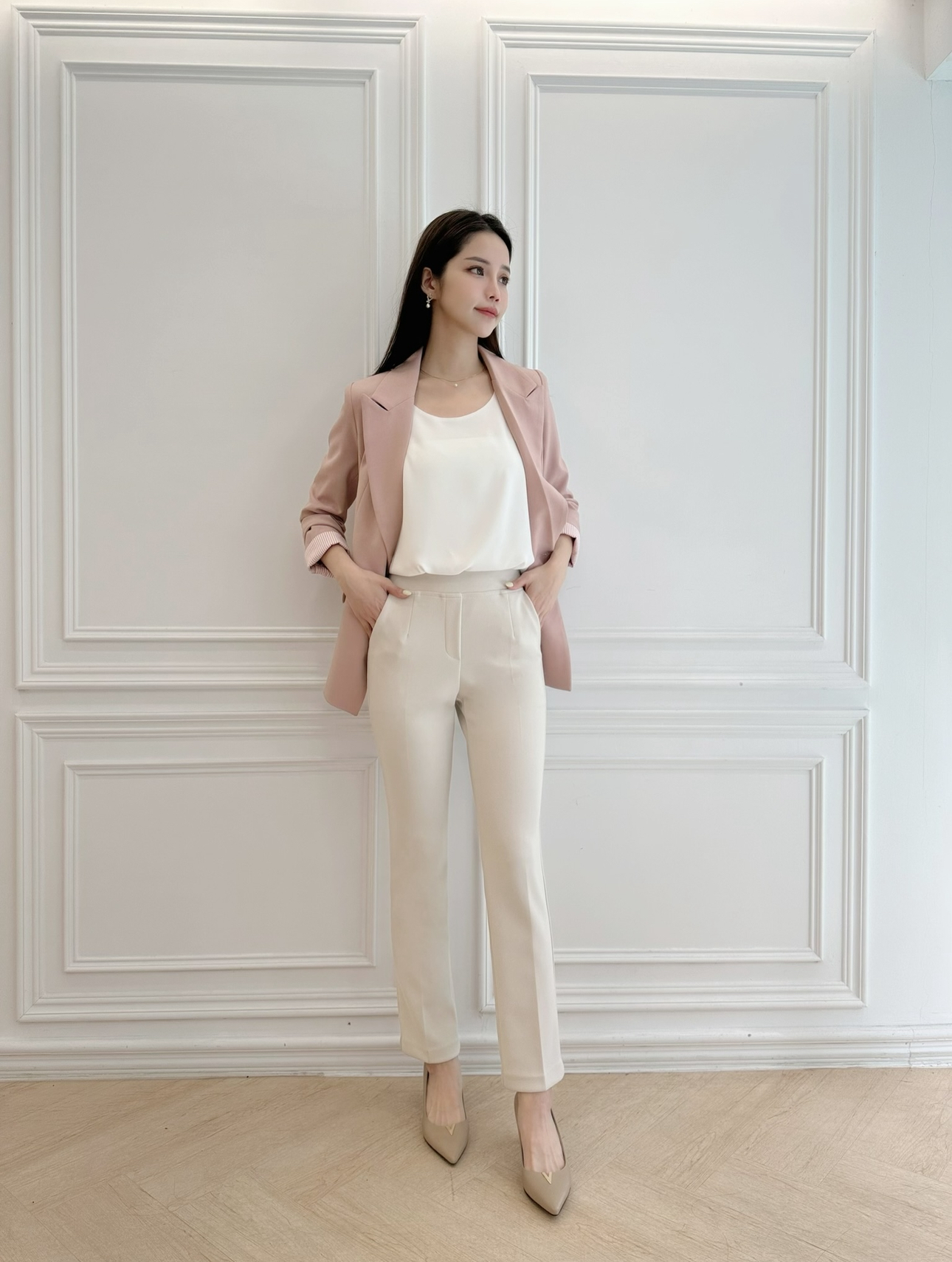 彈性修身窄腳西褲