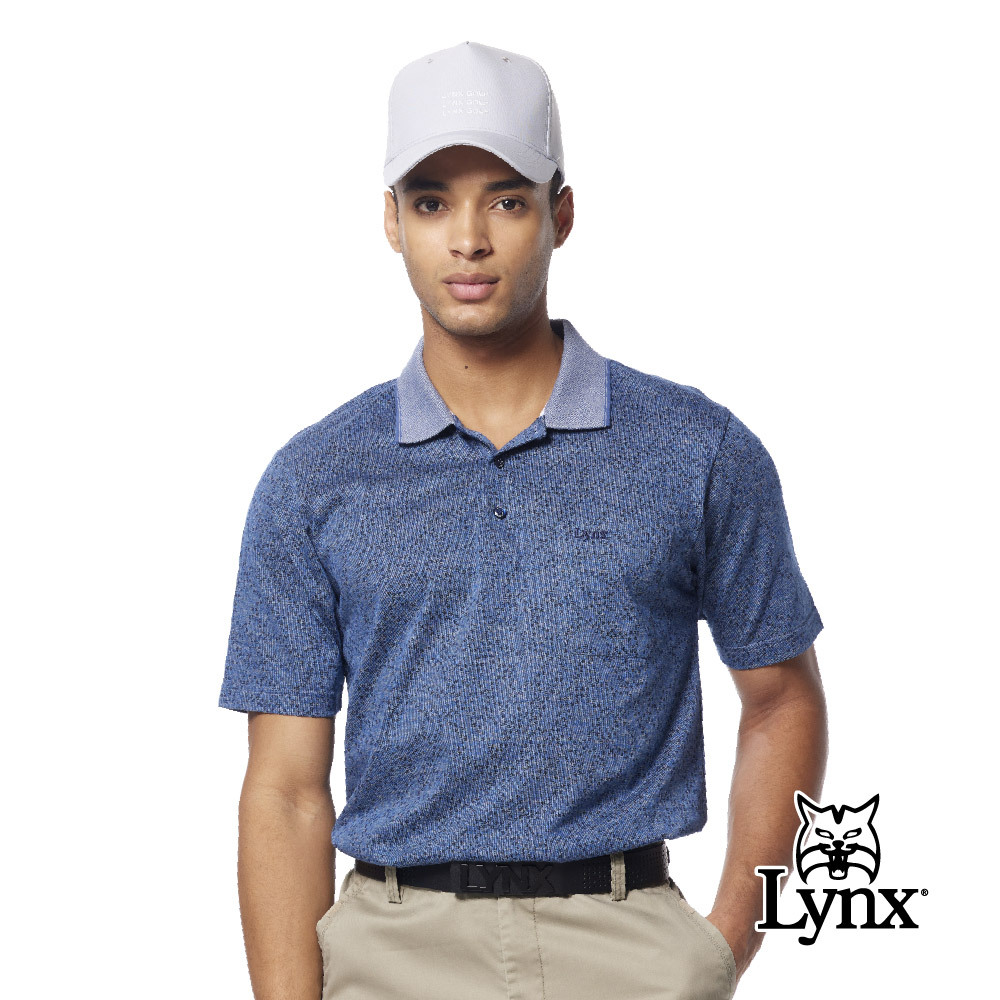 【Lynx Golf】歐洲絲光緹花面料小碎花造型胸袋POLO衫