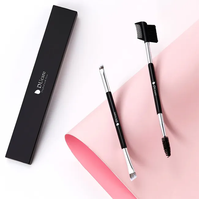 DUcare - [Pack of 2] Dual-ended Eyebrow Comb + Dual-ended Eyebrow Brush