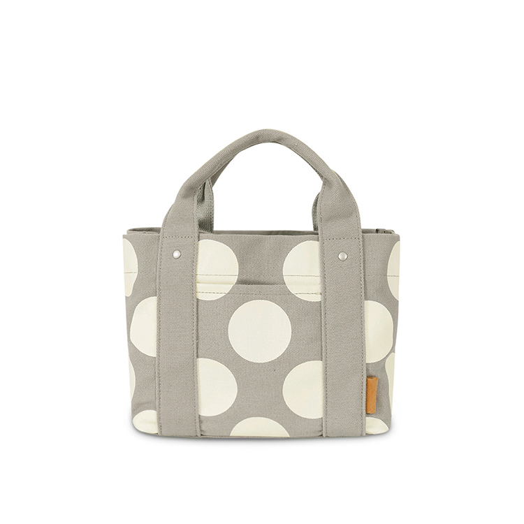 日本同步多隔層厚磅圓點帆布托特包 KIMIKO