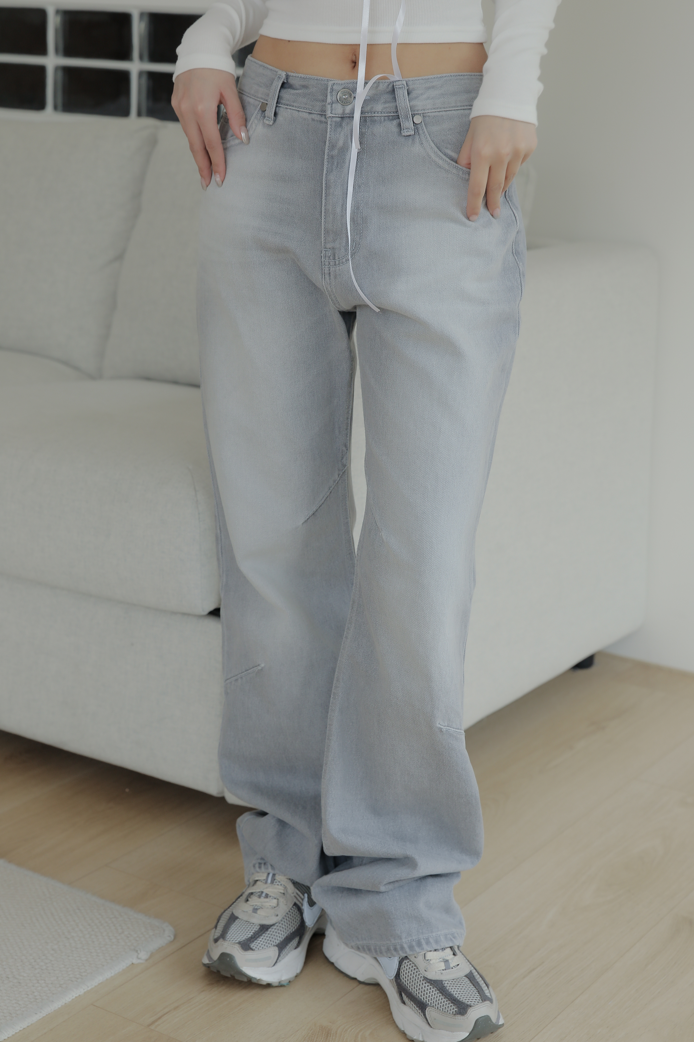 Boot Cut Grey Wash Jeans #牛仔褲