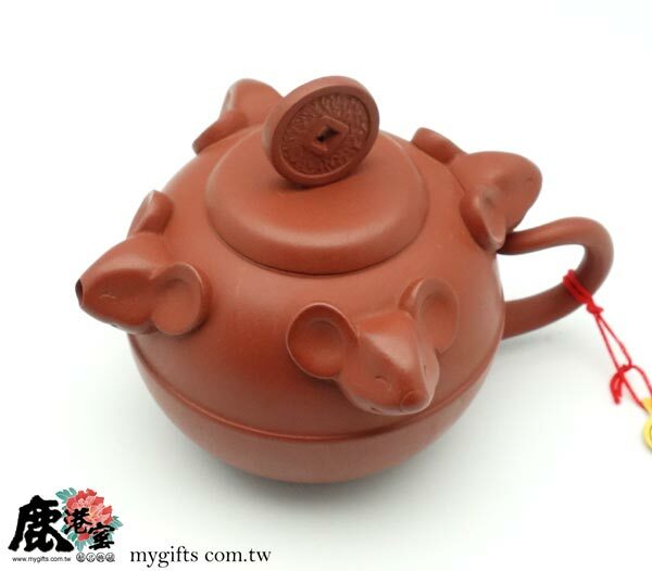 意象十二生肖【鼠來富-事事如意壺】 朱砂泥